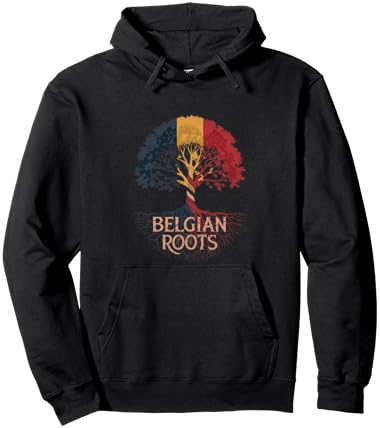 Belgian Roots - Belgium Flag Colors Family Tree Souvenir Hoodie - Hoodie | Black