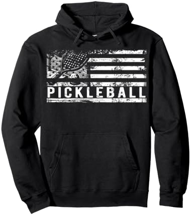 US Flag Pickleball American Pickleball Player Hoodie - Hoodie | Black