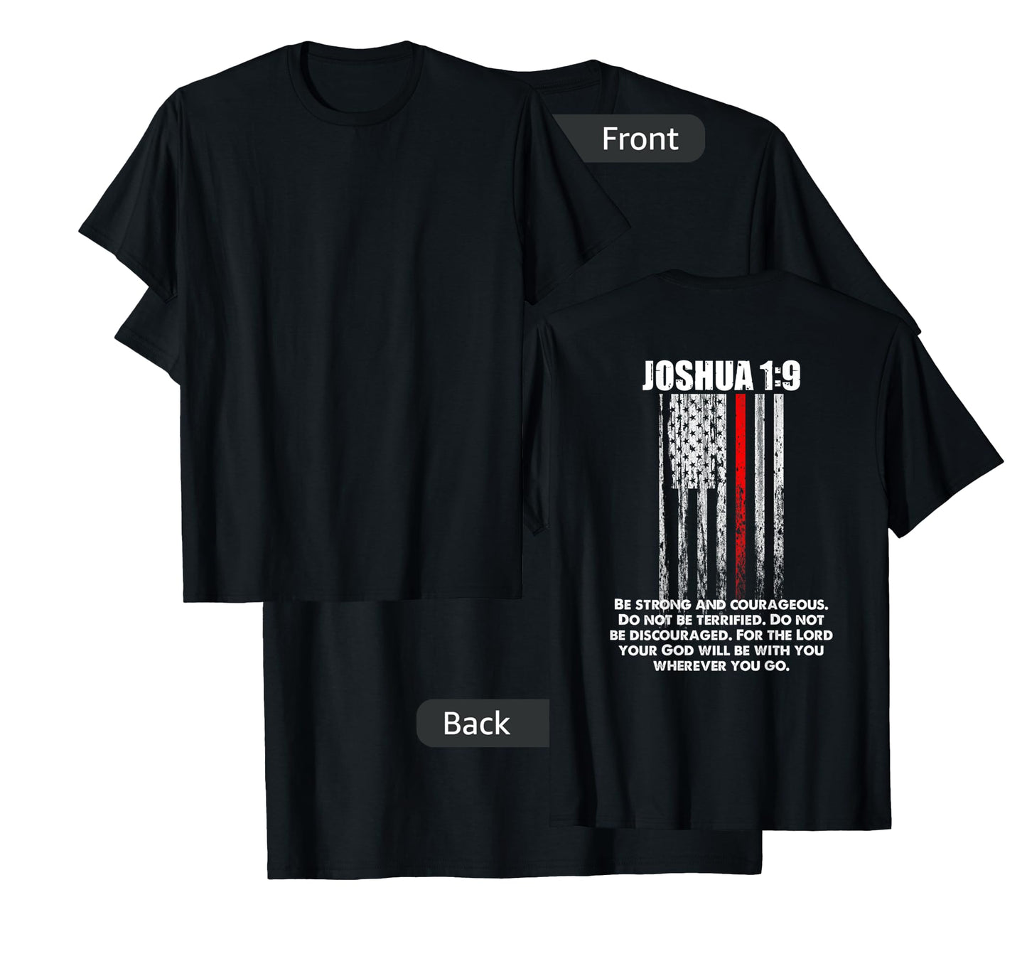 Thin Red Line Firefighter Bible Verse Christian T-Shirt