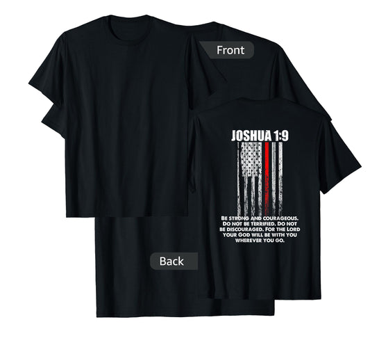 Thin Red Line Firefighter Bible Verse Christian T-Shirt