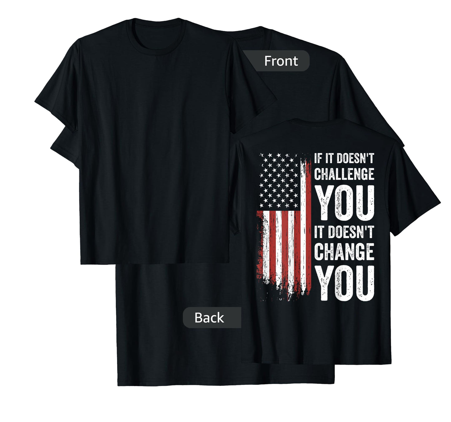 If It Doesn't Challenge You Doesn't Change You (on back) T-Shirt