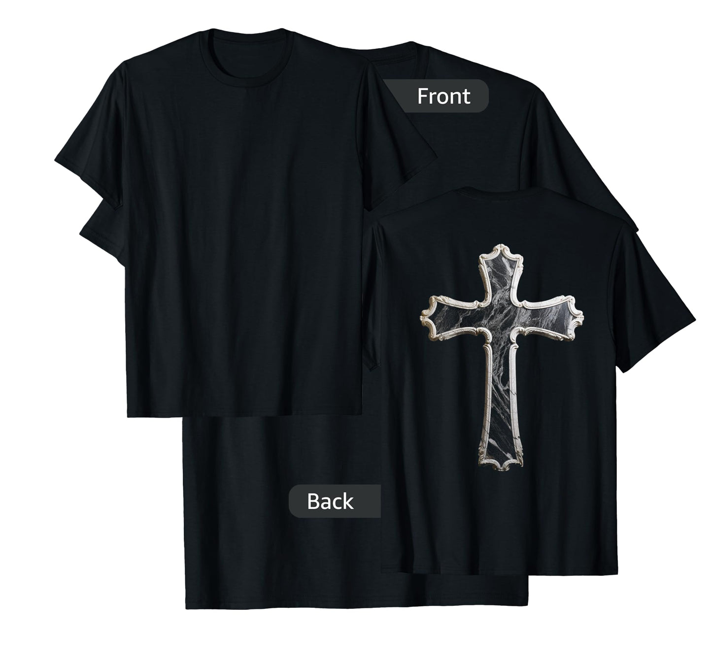 Large Crucifix Cross on Back Christian T-Shirt