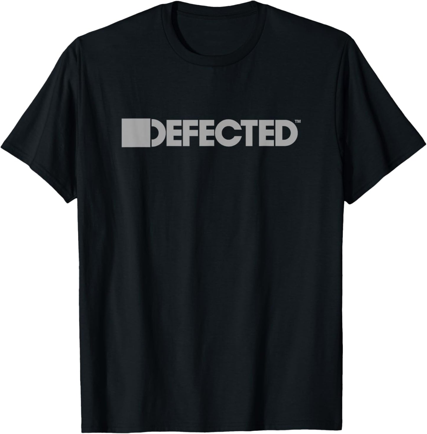Defected Logo Grey Print T-Shirt - T-Shirt | Black
