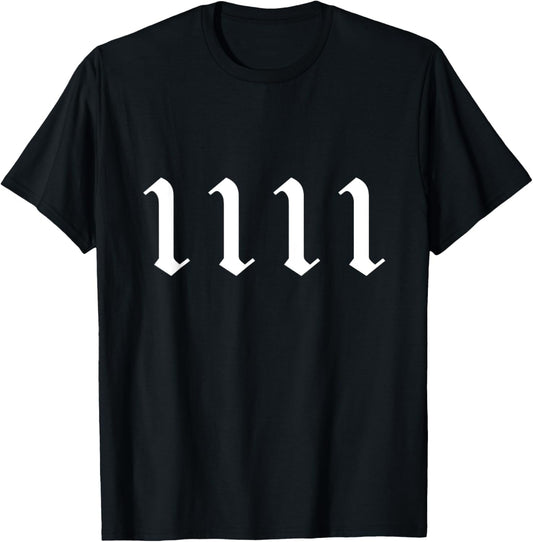 Angel Number 1111 Numerology Mystical Spiritual Number T-Shirt - T-Shirt | Black