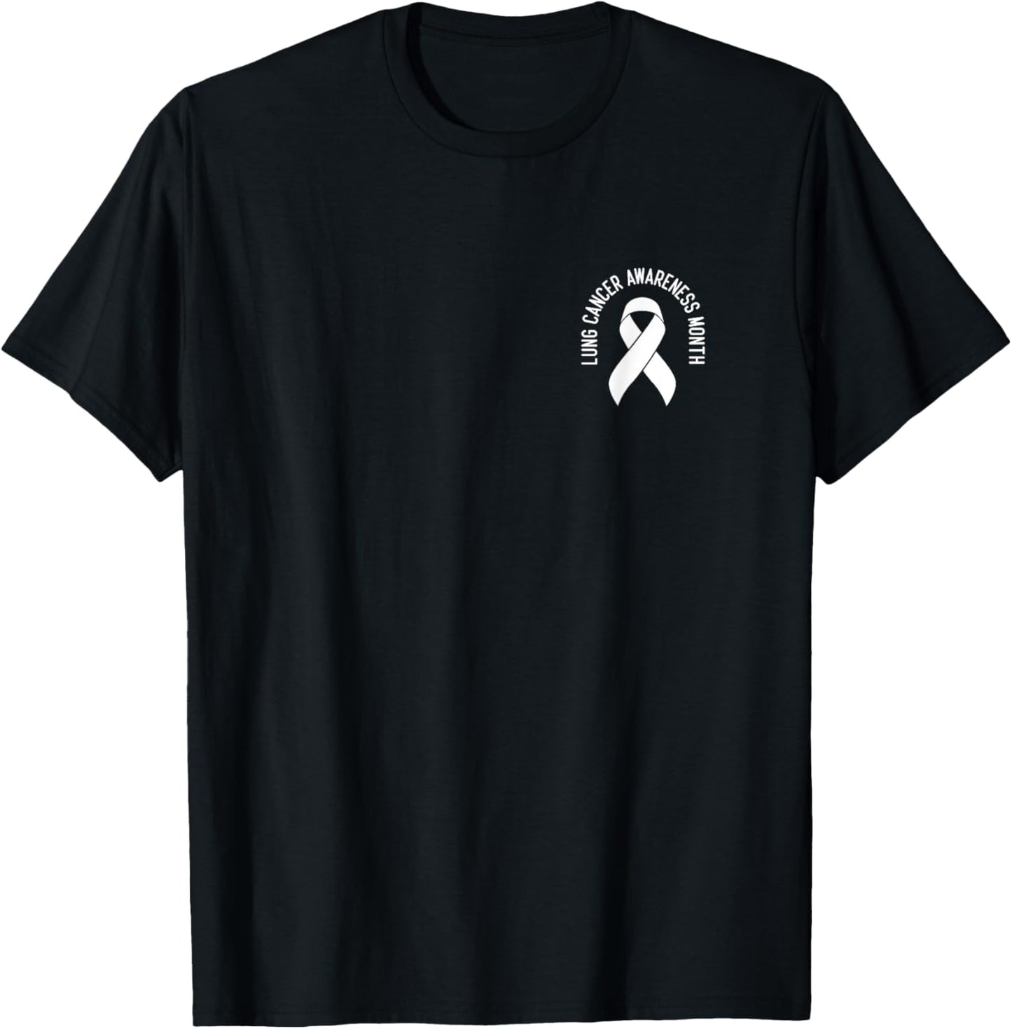 Support Lung Cancer Awareness Month White Ribbon Women Men T-Shirt - T-Shirt | Black
