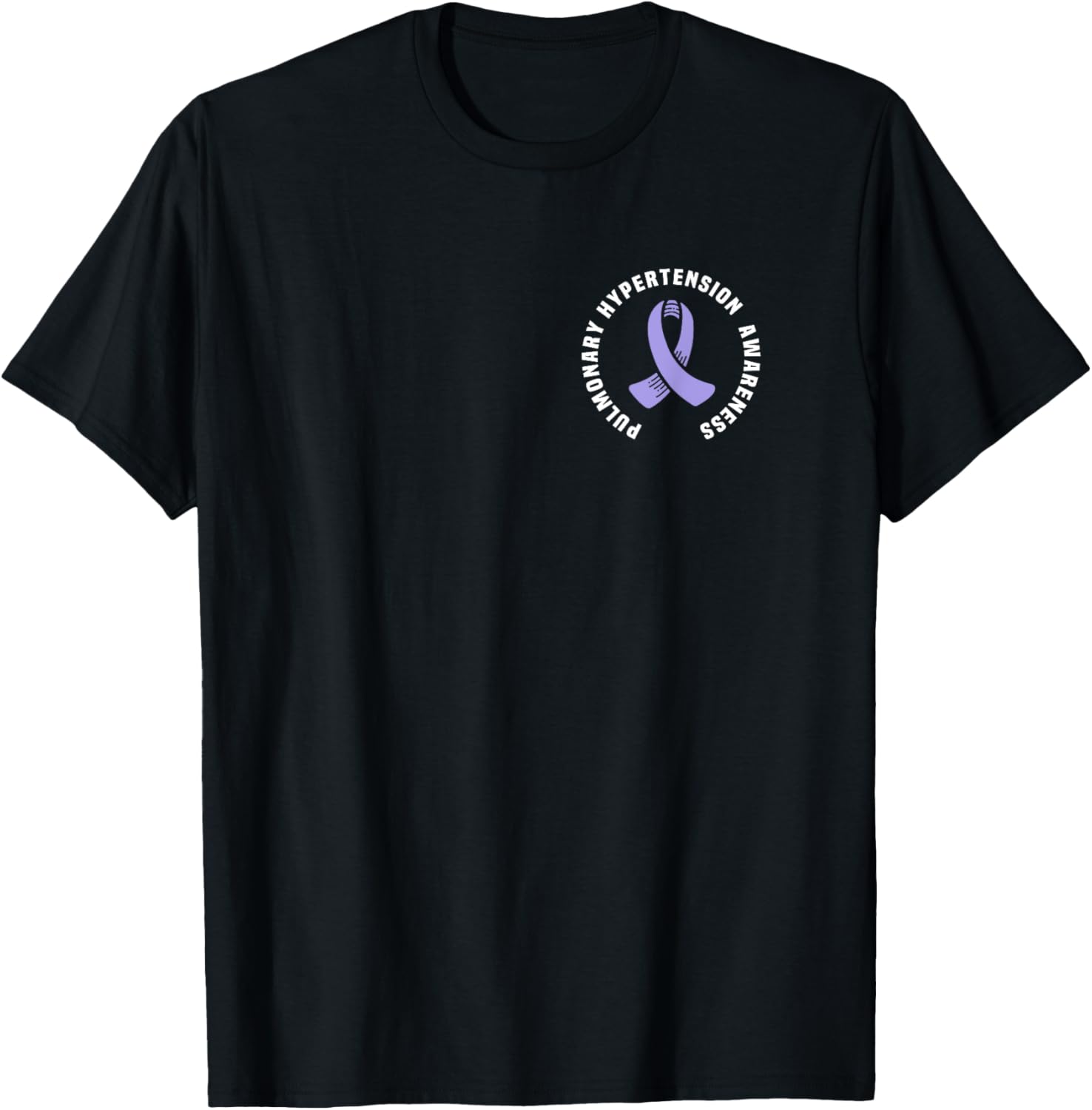 Pulmonary Hypertension Awareness Pocket Periwinkle Ribbon T-Shirt - T-Shirt | Black