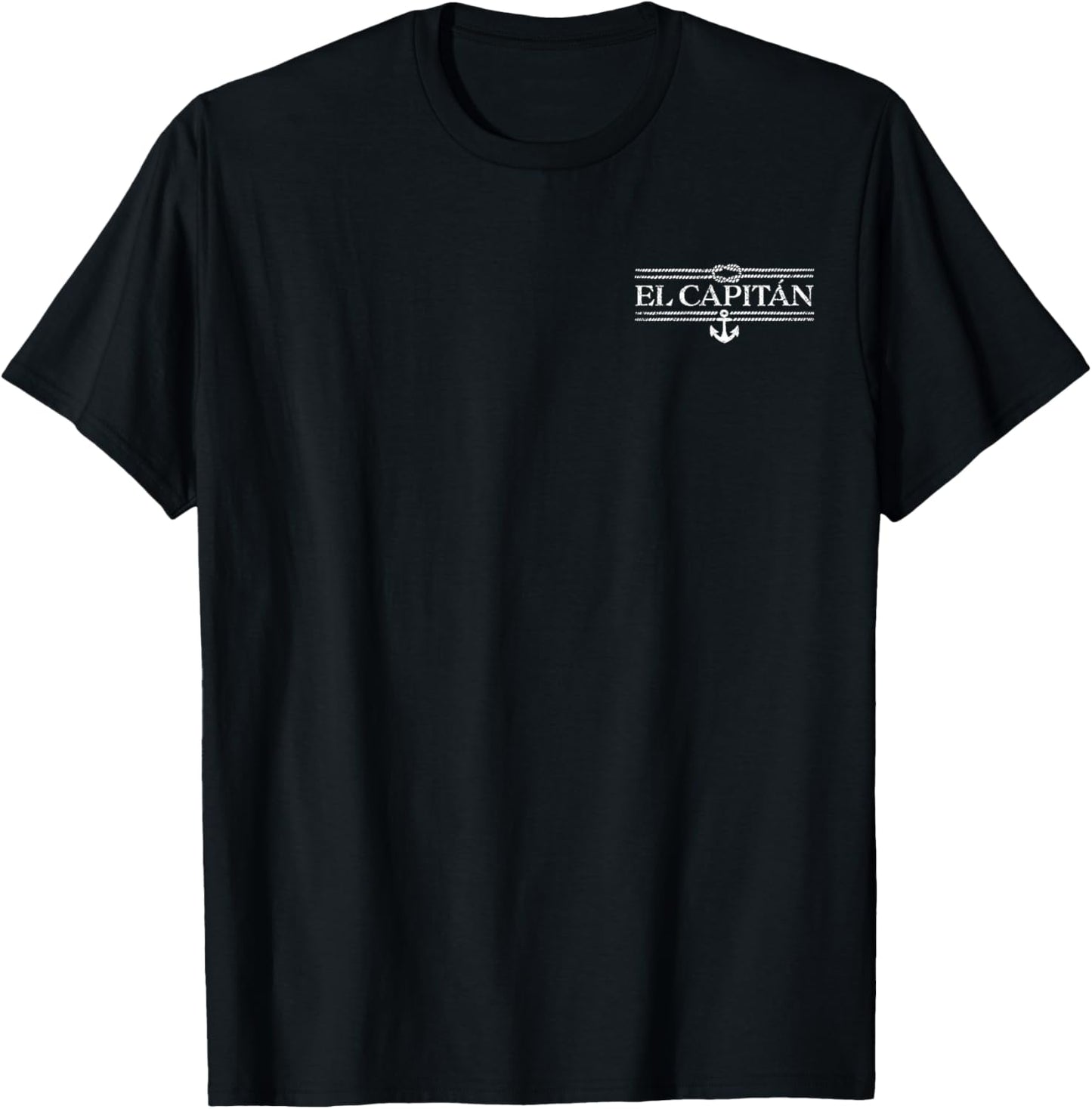 High Seas Wind Catcher Travel El Capitan Boat Captain Vintage Distressed Front and Back T-Shirt - T-Shirt | Black