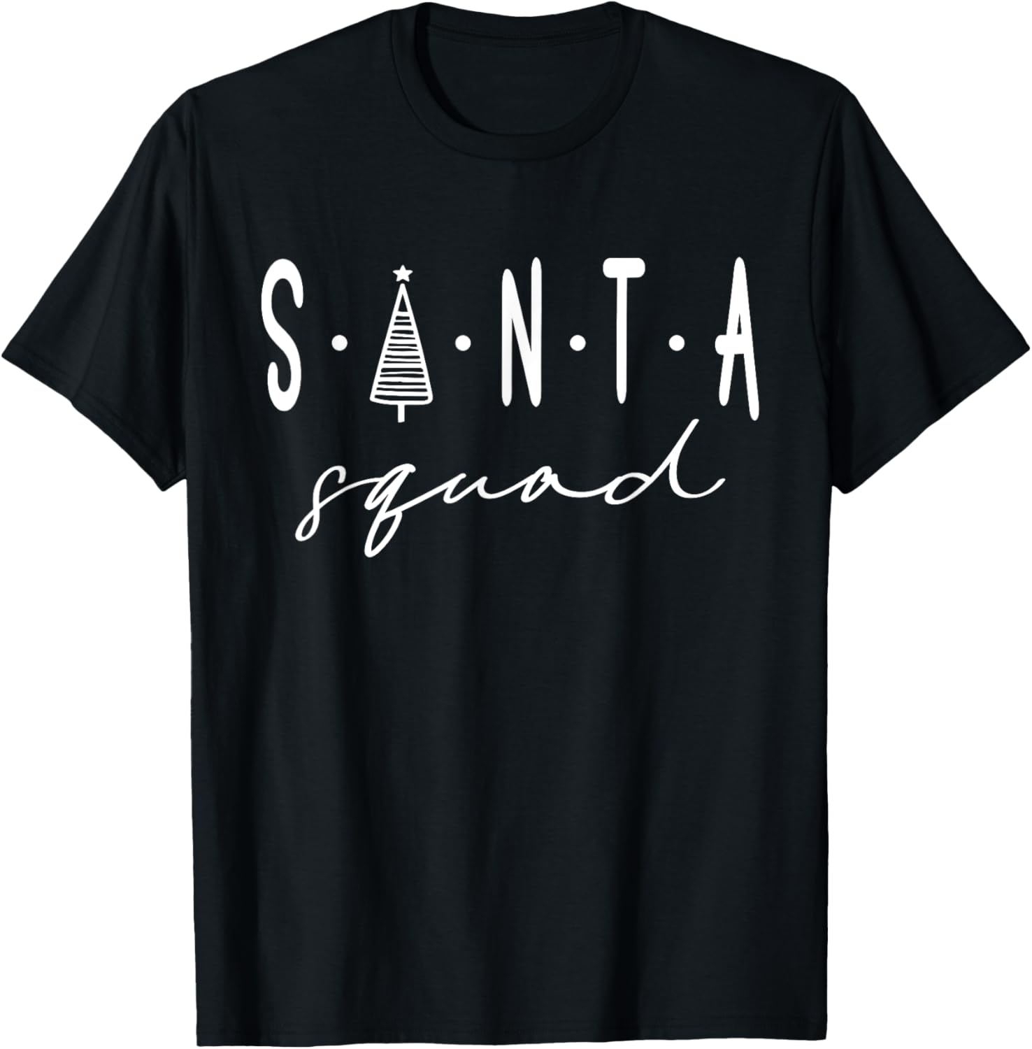 Santa Squad Christmas Team Santa Crew Family Matching Xmas T-Shirt - T-Shirt | Black