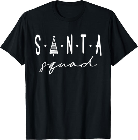 Santa Squad Christmas Team Santa Crew Family Matching Xmas T-Shirt - T-Shirt | Black