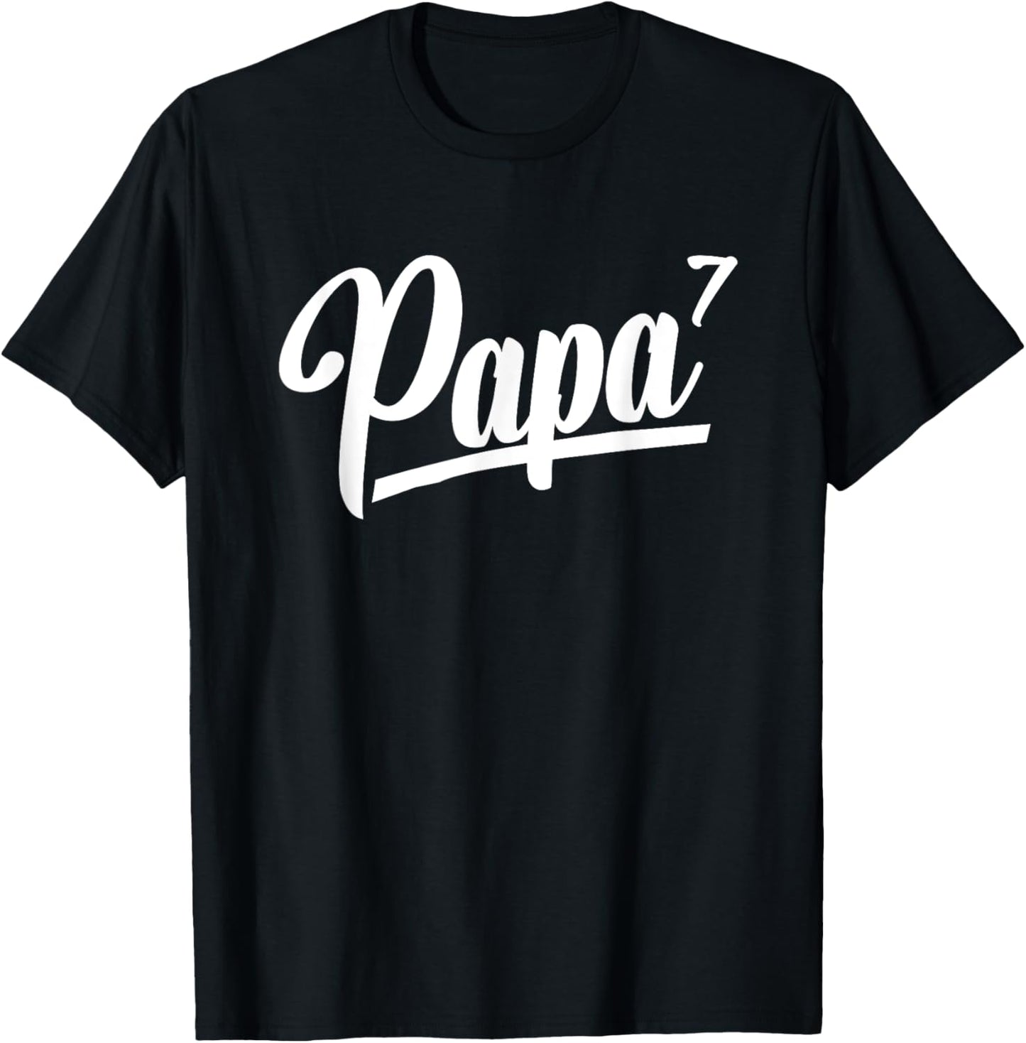 Papa Of 7 Seven Grandpa Of 7 Grandkids 7th Time Grandfather T-Shirt - T-Shirt | Black