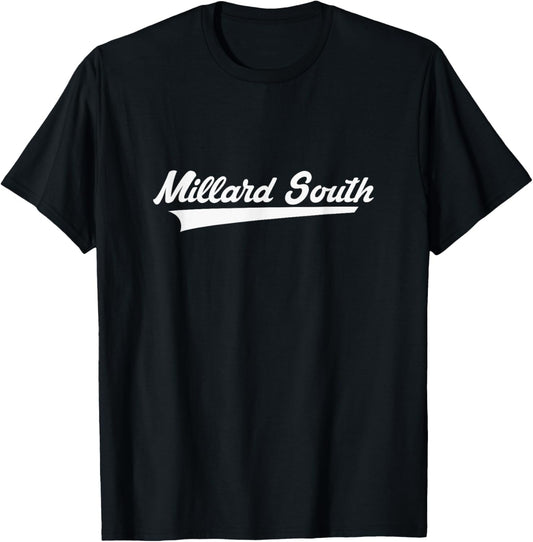 Millard South High School Vintage Swoosh T-Shirt - T-Shirt | Black