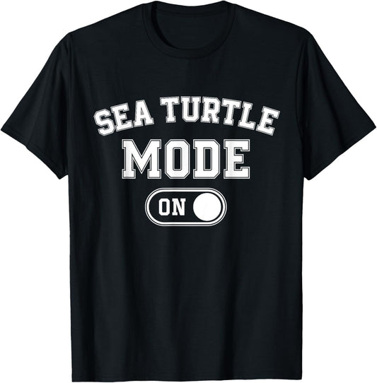 Sea Turtle Mode On Costume Funny Ocean Voyager Gift Marine T-Shirt - T-Shirt | Black