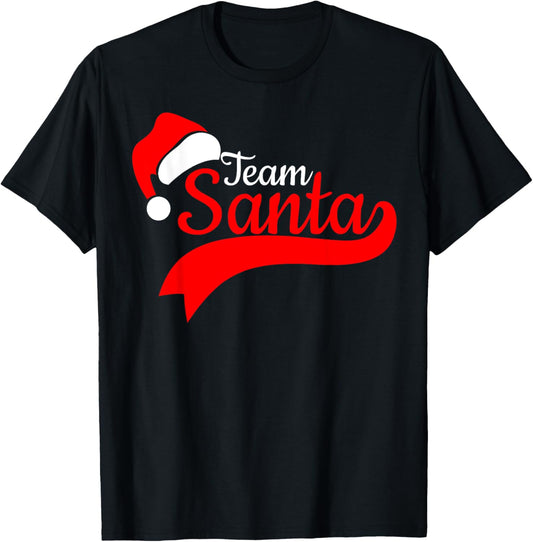 Team Santa Christmas Squad Family Matching Pajamas Boys Men T-Shirt - T-Shirt | Black