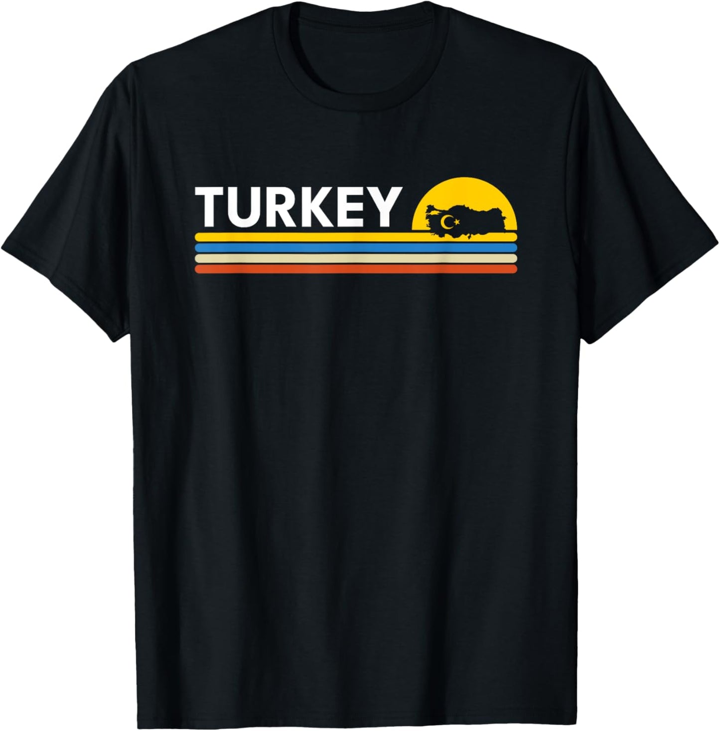 Turkey Country Map Vintage Retro Souvenirs T-Shirt - T-Shirt | Black