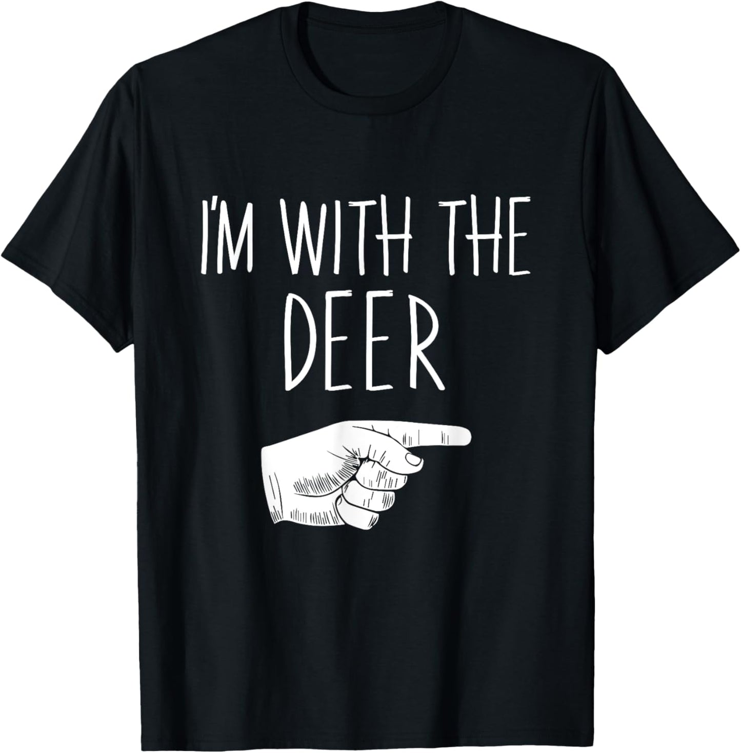 I'm With The Deer Halloween Costume Party Matching T-Shirt - T-Shirt | Black