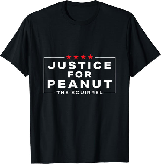 Justice For Peanut The Squirrel - Peanut Squirrel T-Shirt - T-Shirt | Black