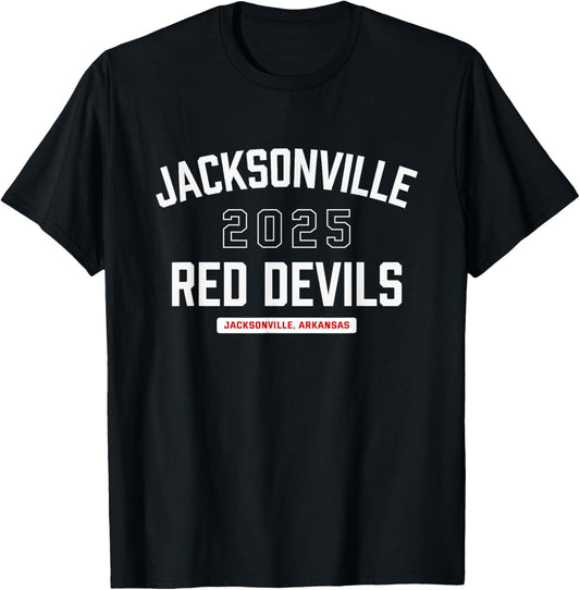 Jacksonville Red Devils Jacksonville, Arkansas 2025 T-Shirt - T-Shirt | Black