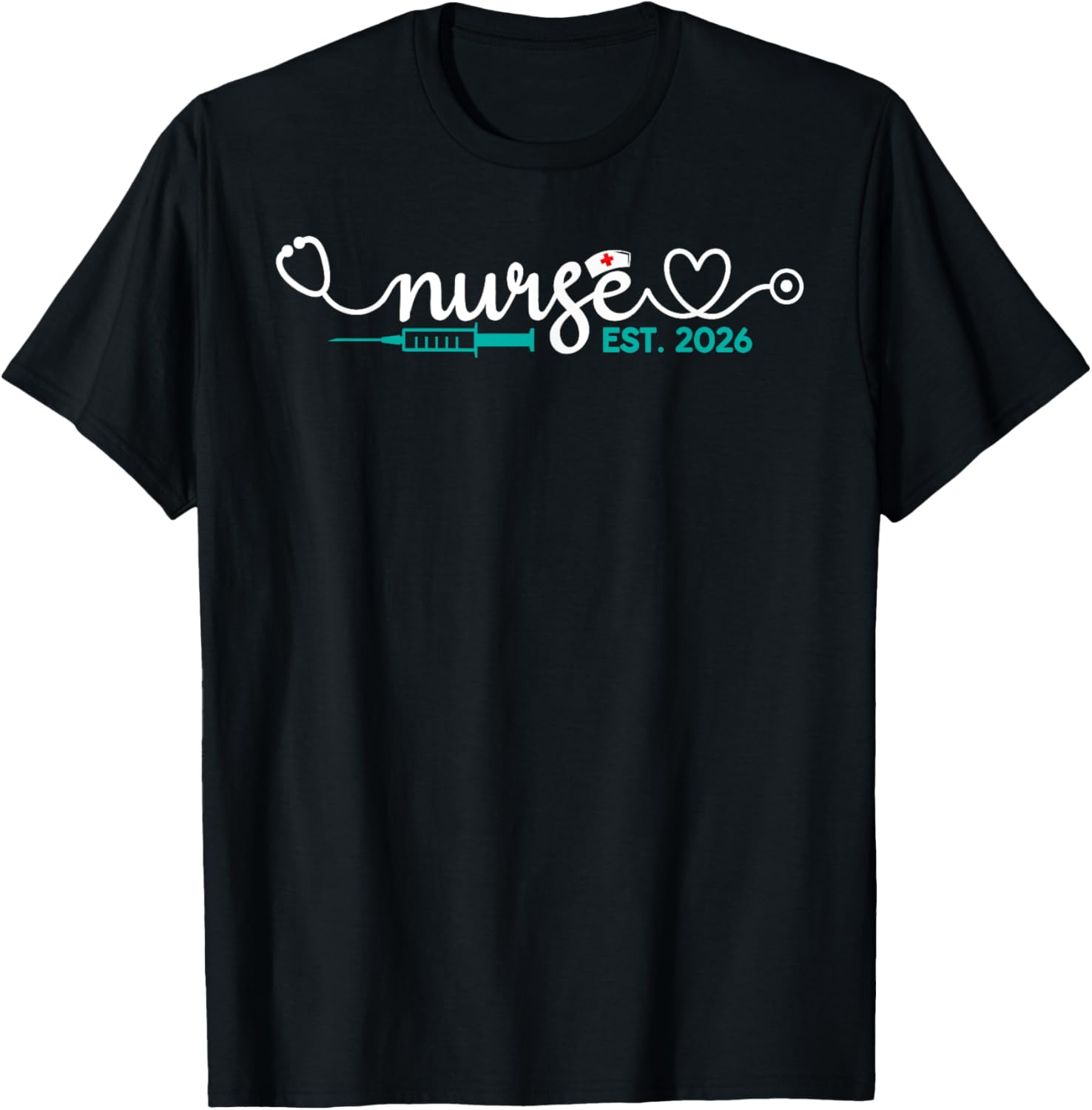 Graduate Nurse Est. 2026 RN Nursing School Graduation Gifts T-Shirt - T-Shirt | Black
