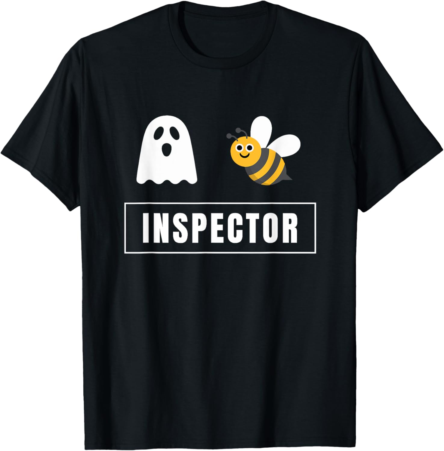 Boo-Bee Inspector Lazy DIY Halloween Costume Funny Ghost T-Shirt - T-Shirt | Black