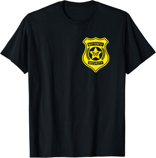 Butterfly Security Badge Halloween Costume For Dad T-Shirt - T-Shirt | Black