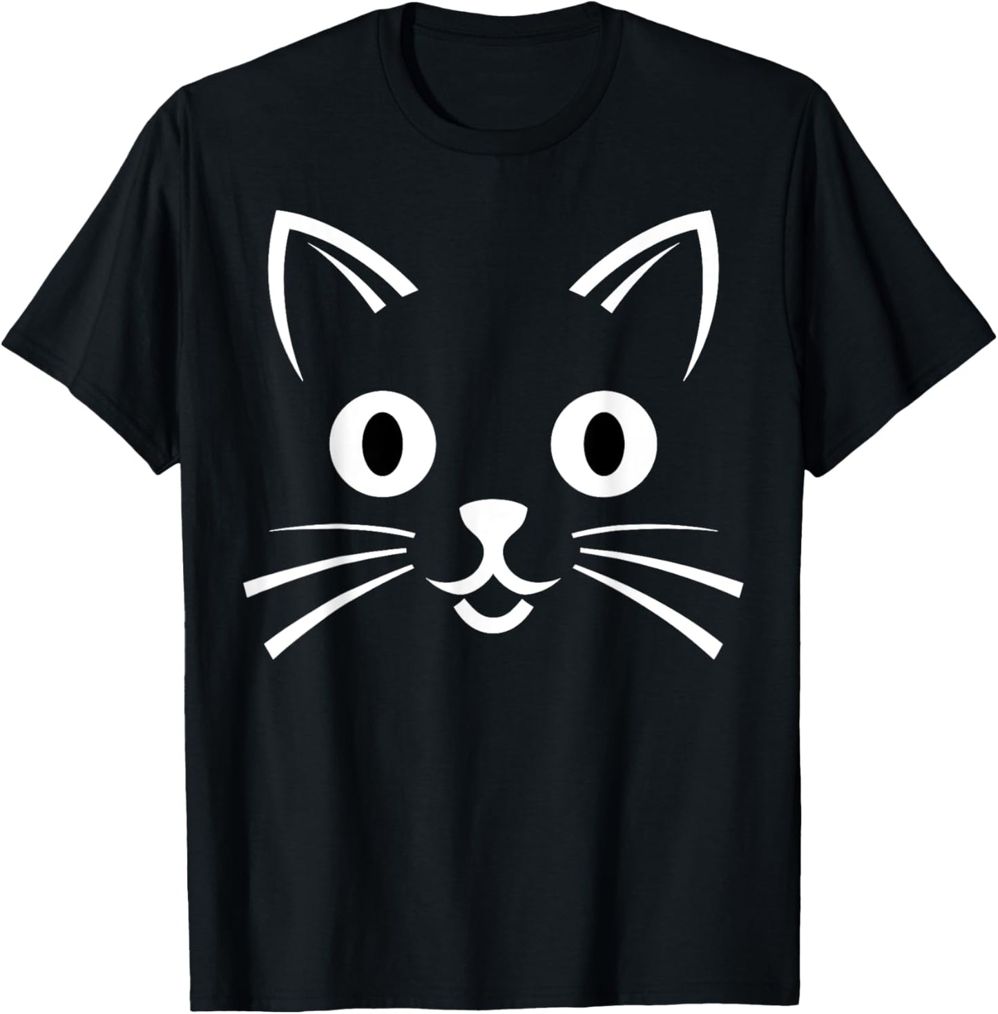 Halloween Black Cat Face Costume Kids Cute Themed T-Shirt - T-Shirt | Black
