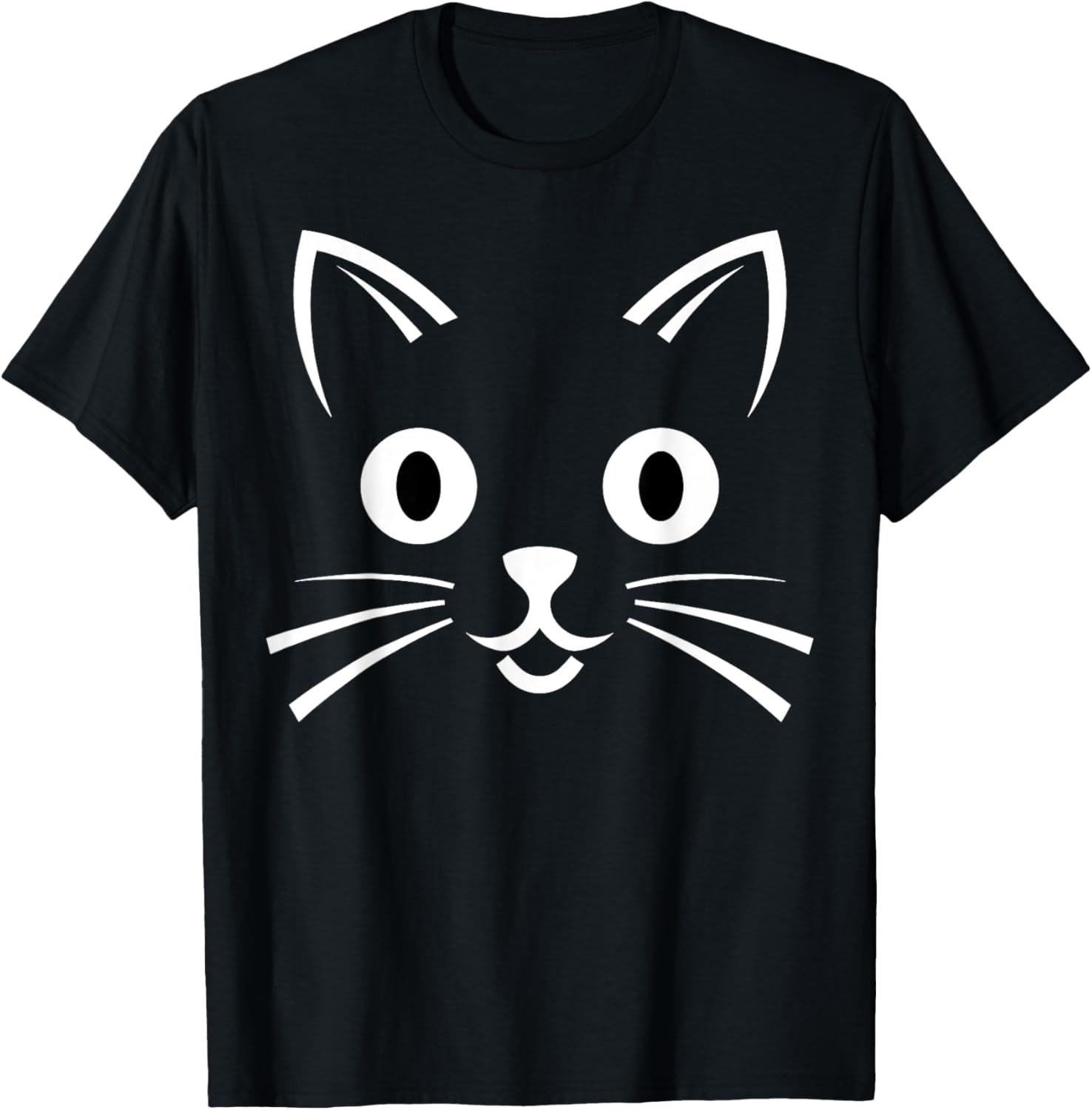 Halloween Black Cat Face Costume Kids Cute Themed T-Shirt - T-Shirt | Black