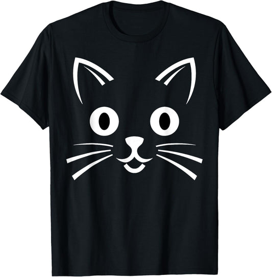 Halloween Black Cat Face Costume Kids Cute Themed T-Shirt - T-Shirt | Black