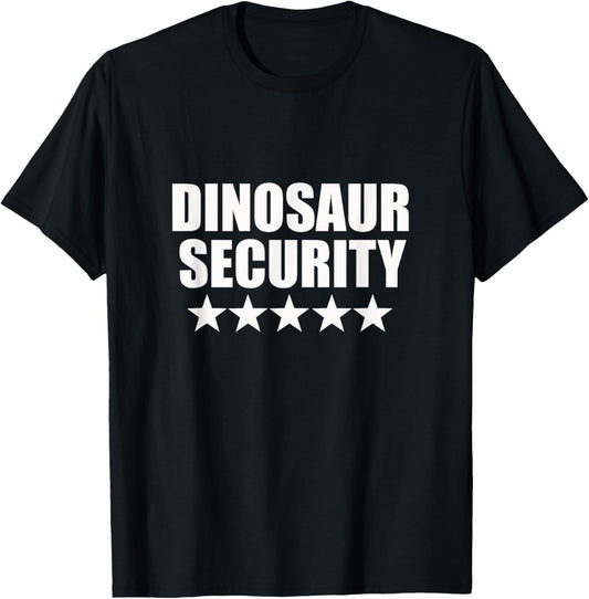 Dinosaur Security Halloween Birthday Fancy Dress Costume T-Shirt - T-Shirt | Black