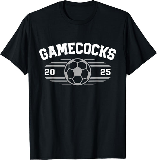 Gamecocks New Brockton Soccer Ball 2025 HS T-Shirt - T-Shirt | Black