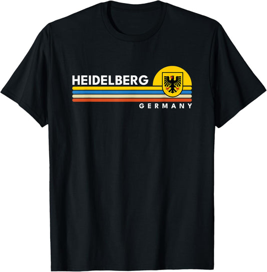 Heidelberg Germany Vintage Retro Souvenirs T-Shirt - T-Shirt | Black