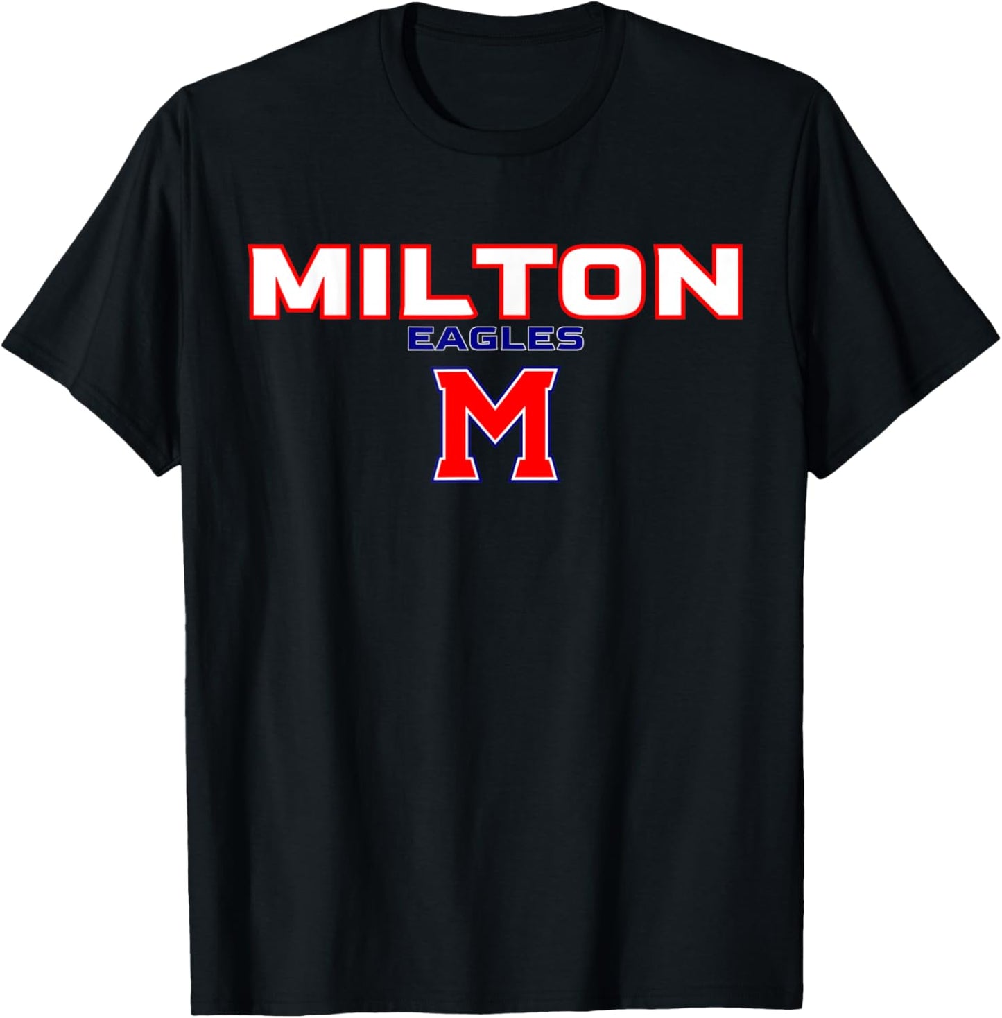 Milton High School Eagles Stacked T-Shirt - T-Shirt | Black