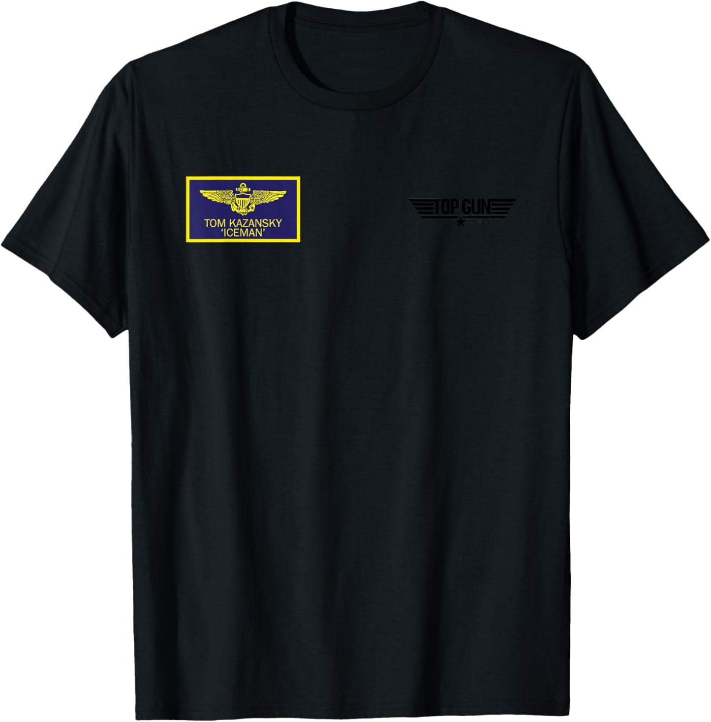 Top Gun Tom Kazansky Iceman Chest Badge T-Shirt - T-Shirt | Black