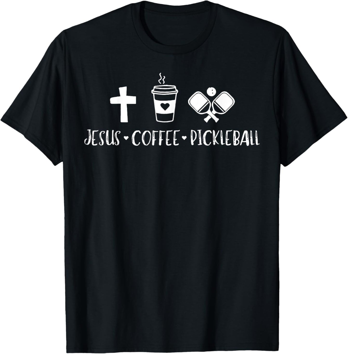 Jesus Coffee Pickleball T-Shirt - T-Shirt | Black