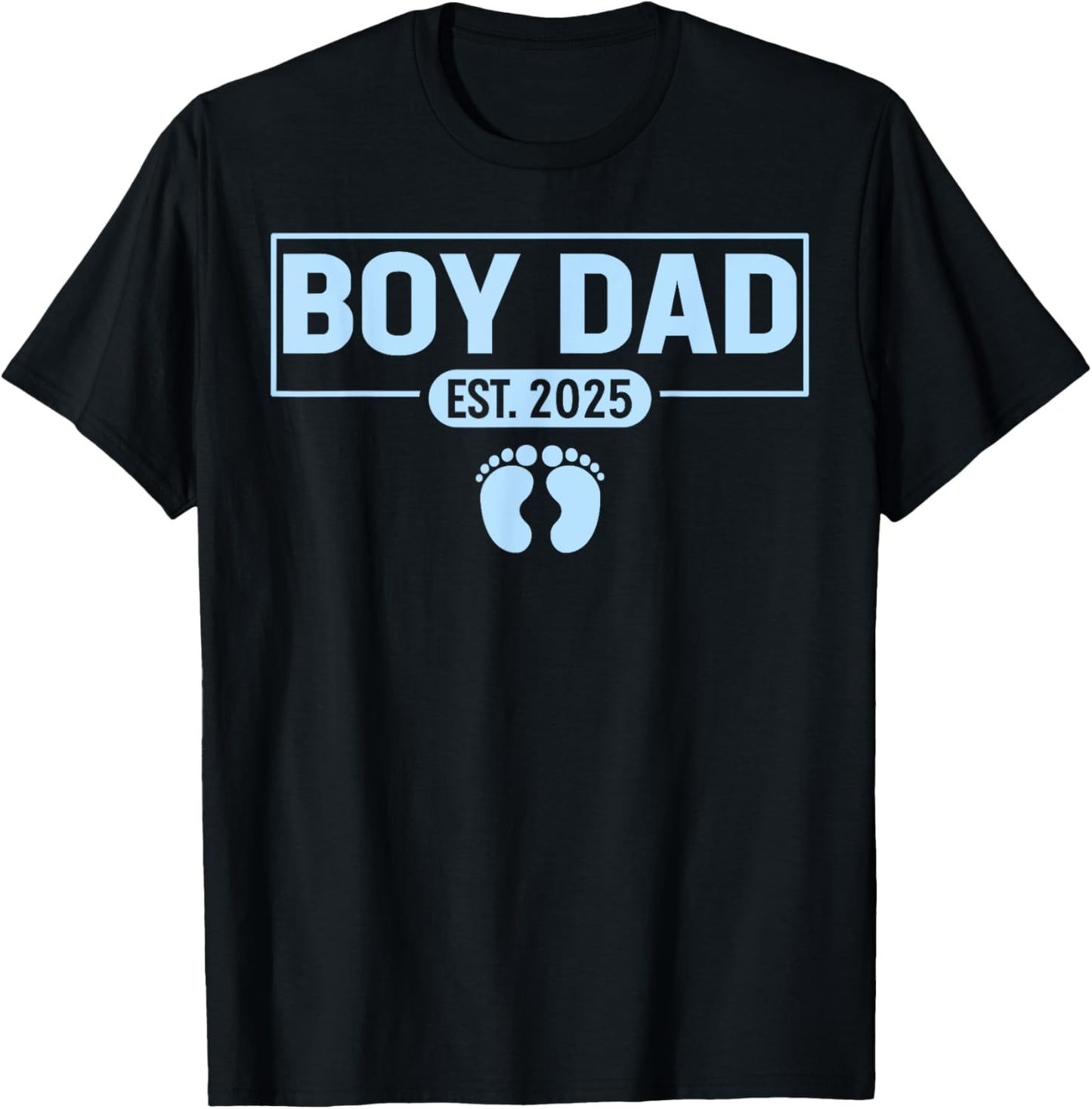 Men boy Dad Est 2025 Newborn Daddy Father baby boy son T-Shirt - T-Shirt | Black