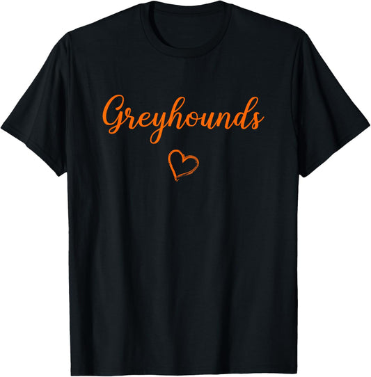 Clayton Greyhounds Above Small Heart T-Shirt - T-Shirt | Black