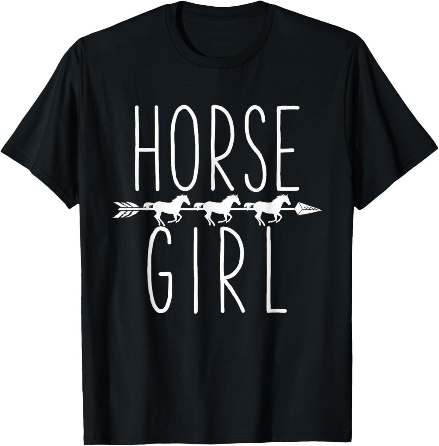 Horse Girl I Love My Horses Equestrian Horseback Riding T-Shirt - T-Shirt | Black