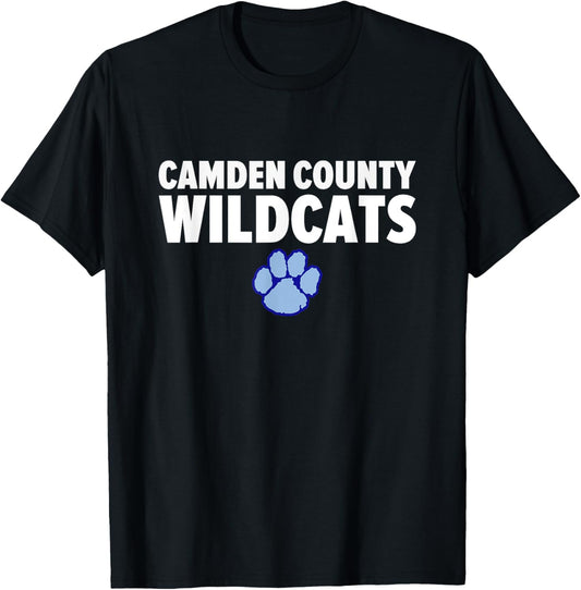 Camden County Wildcats Logo Bold HS T-Shirt - T-Shirt | Black