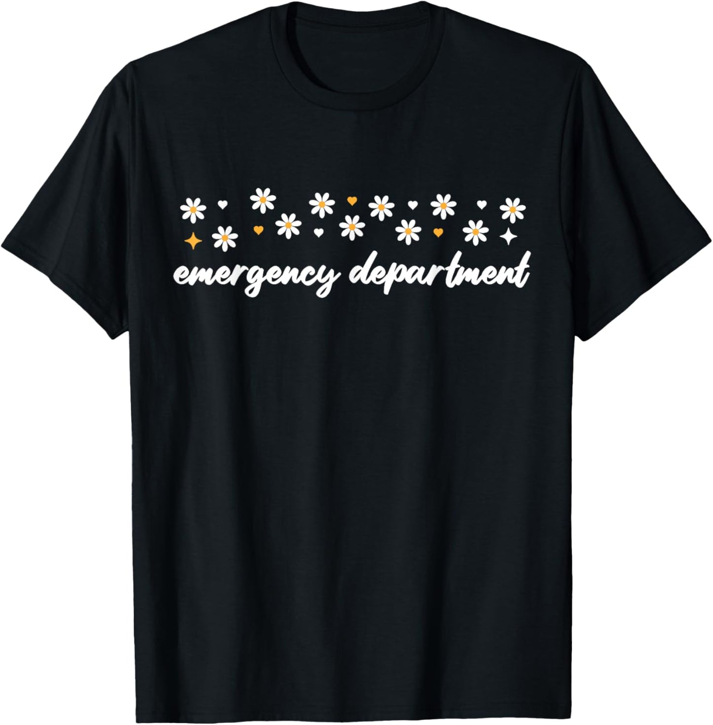 Emergency Department Nurse Er Nurse Room Registered Floral T-Shirt - T-Shirt | Black