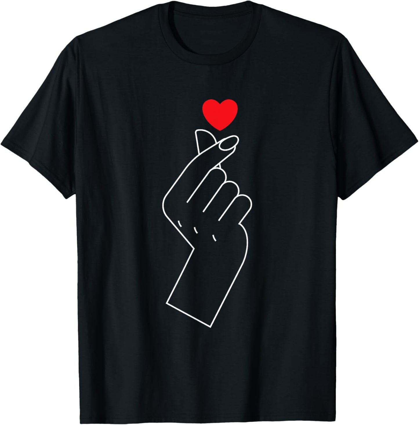 Finger Heart T-Shirt - T-Shirt | Black