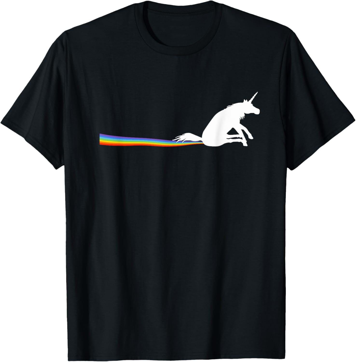 Funny Meme Scooting Unicorn Rainbow Poop Streak T-Shirt - T-Shirt | Black