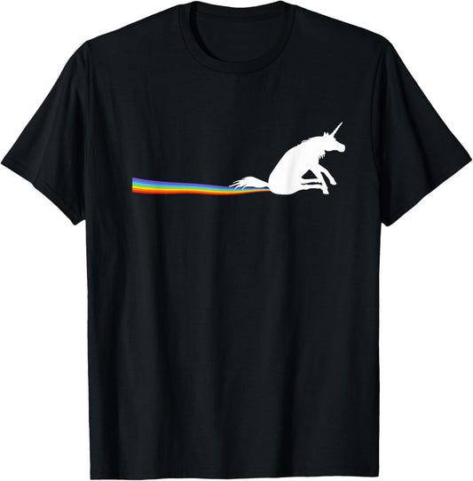 Funny Meme Scooting Unicorn Rainbow Poop Streak T-Shirt - T-Shirt | Black