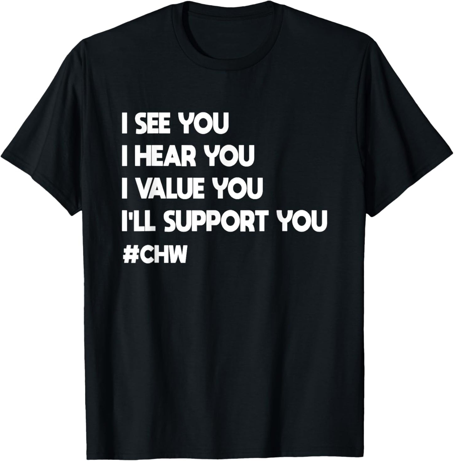 Community Health Worker -Adults Black Small CHW T-Shirt - T-Shirt | Black