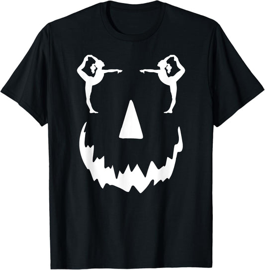 funny Gymnastics pumpkin Gymnastics halloween T-Shirt - T-Shirt | Black