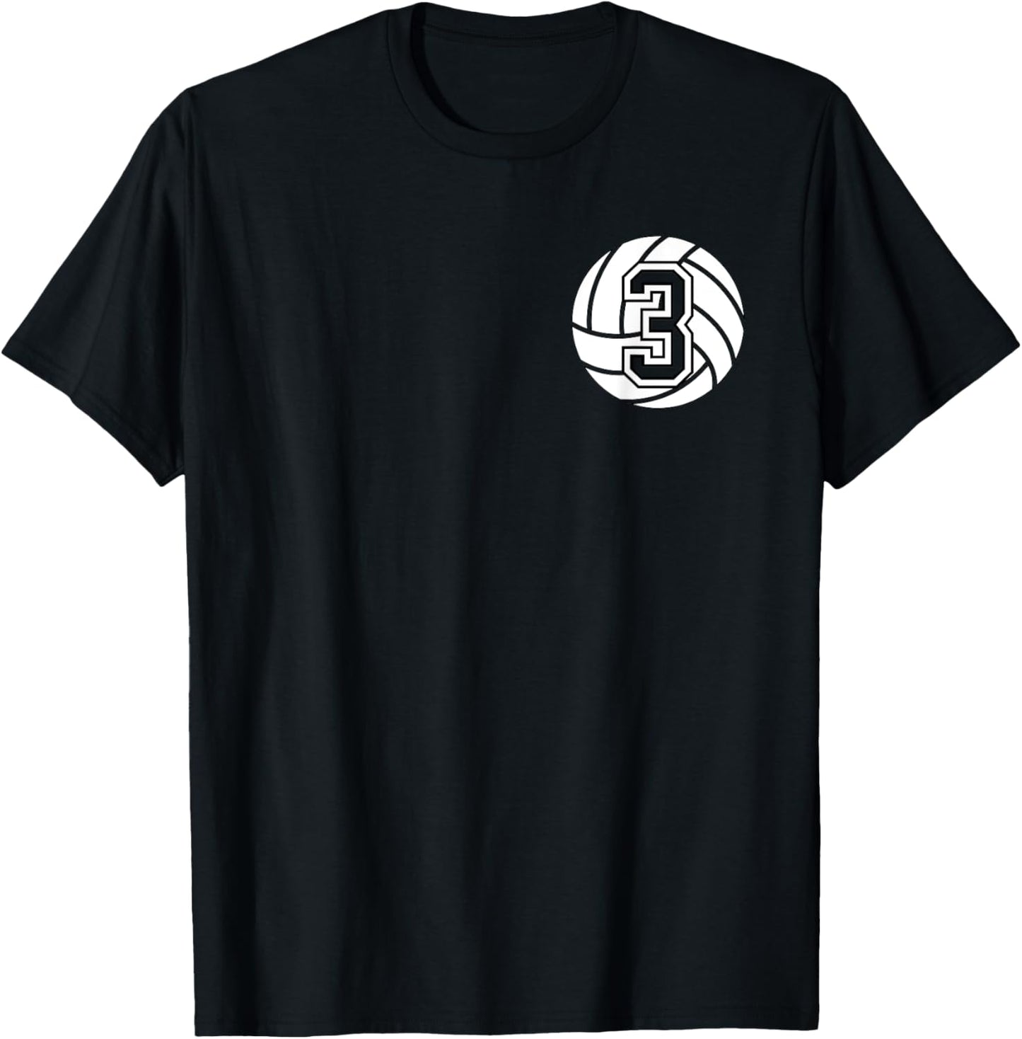 Volleyball Player #3 Volleyball Mom Dad Number 3 T-Shirt - T-Shirt | Black