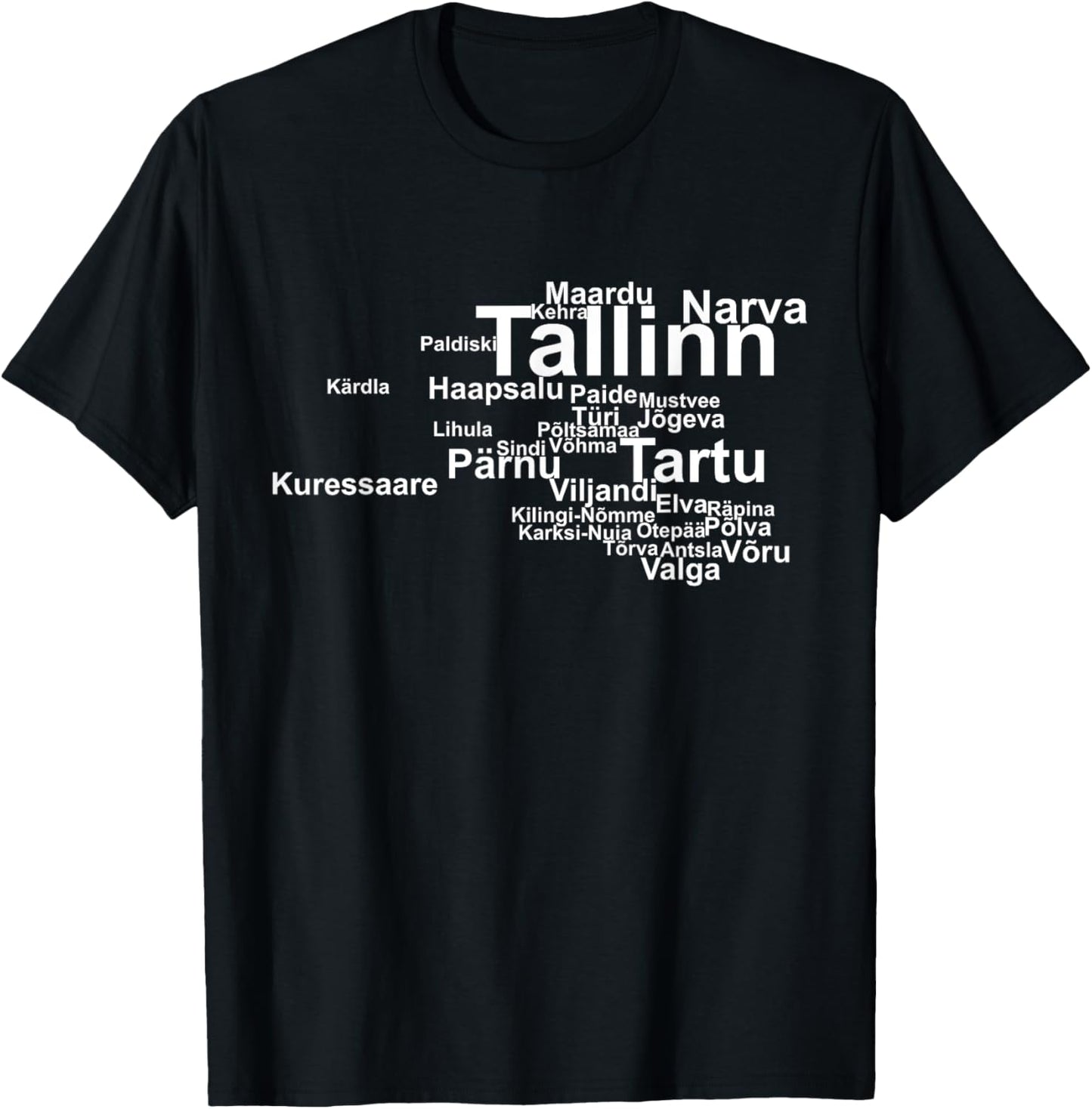 Estonia Outline, Estonia Travel, Estonian Pride, Estonia T-Shirt - T-Shirt | Black
