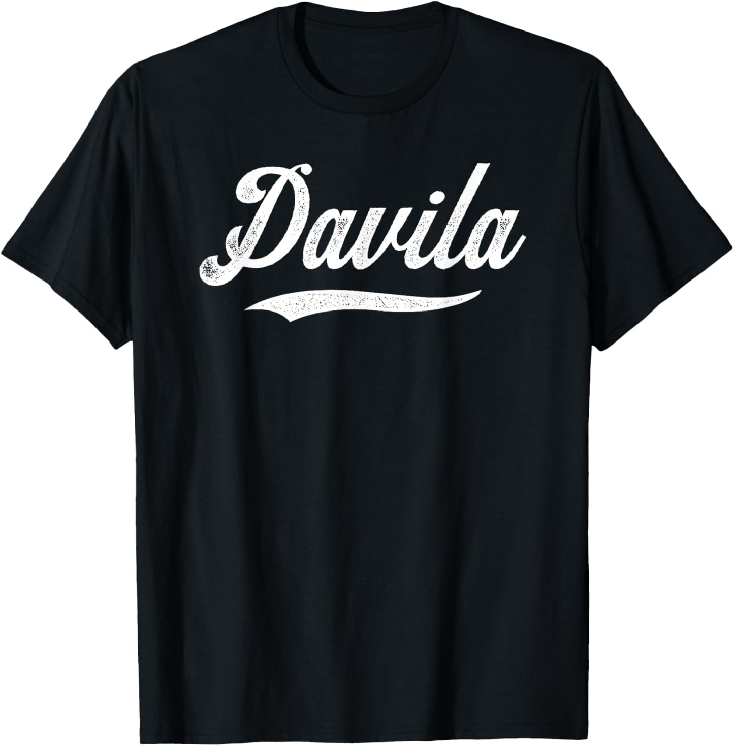 Distressed Script Nick Davila Prospect Baseball Fan Gear T-Shirt - T-Shirt | Black