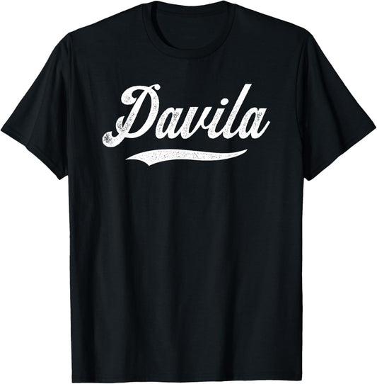 Distressed Script Nick Davila Prospect Baseball Fan Gear T-Shirt - T-Shirt | Black
