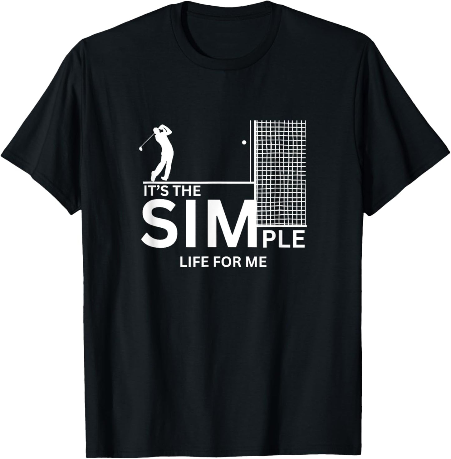 Golf Simulator - Garage Golf Sim Player T-Shirt - T-Shirt | Black
