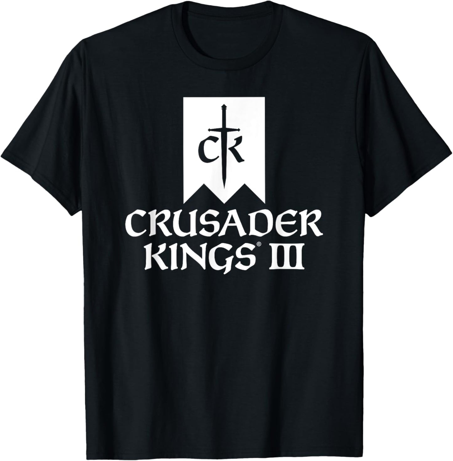 Crusader Kings III game logo white T-Shirt - T-Shirt | Black