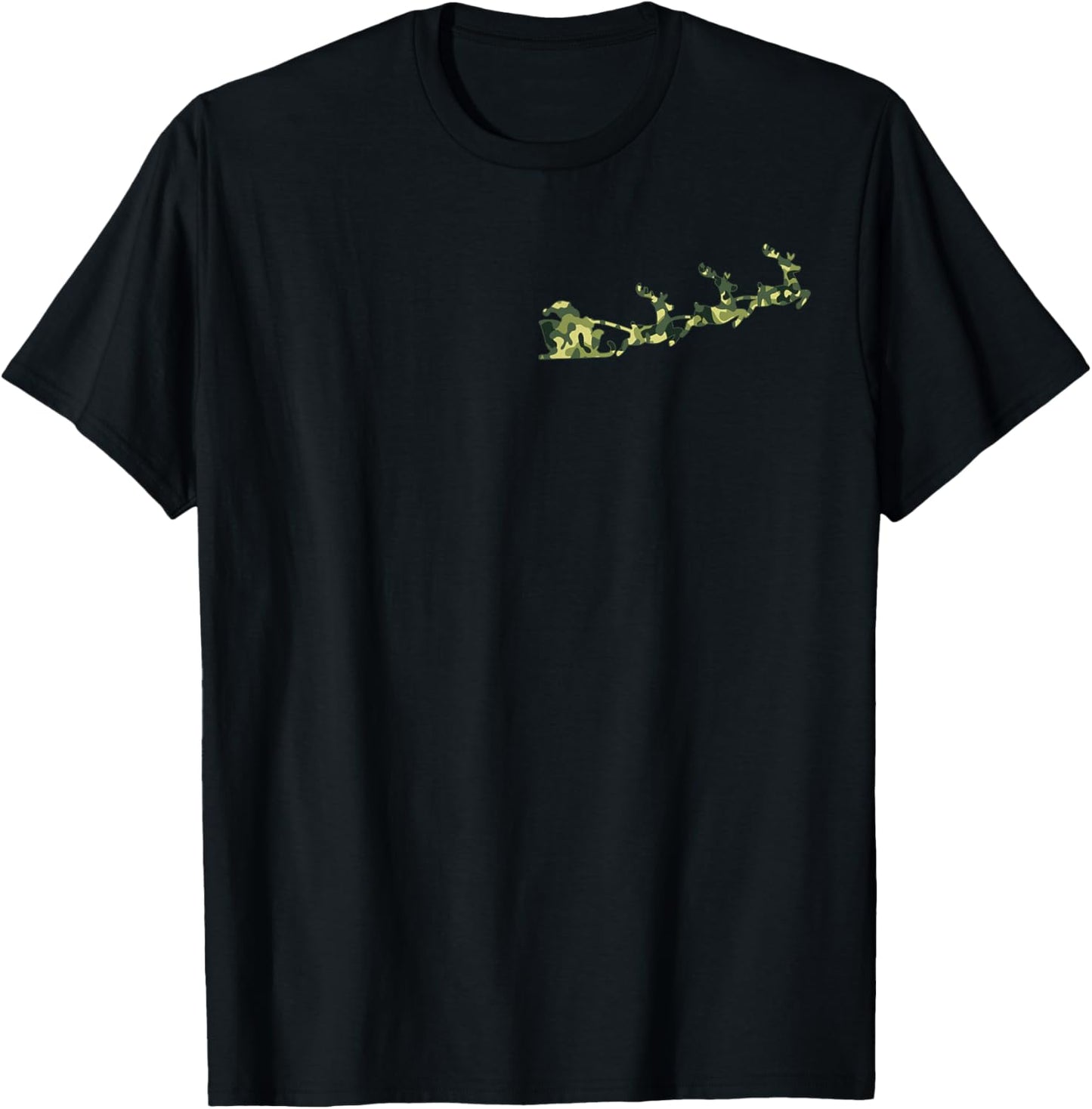 Camouflage Christmas Hunting Santa Reindeer Camo Men Pocket T-Shirt - T-Shirt | Black